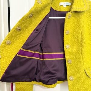 Boden Yellow and Purple Blazer with Textured Wool-Blend